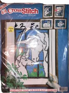 McNeill 4 In 1 CrossStitch Kit Vintage 1982 NOS Unicorn Cat Do￼ve  5607 - Picture 1 of 5