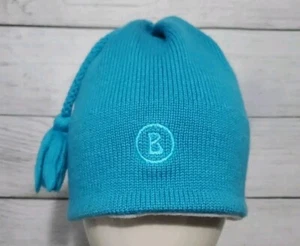 BOGNER Women's Turquoise Beanie Winter Ski Wool Hat Tassel Snow Ski Fashion - Picture 1 of 6