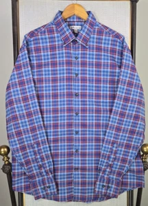 PETER MILLAR MOUNTAINSIDE Size XL Mens Performance Flannel Sport Shirt Plaid - Picture 1 of 14