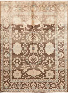 Antique Look Muted Floral Sultanabad Area Rug 7x9 Wool Handmade Living Room Rug - Picture 1 of 22