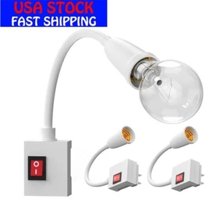 2X E27 Light Bulb Holder Extension Socket Adapter Plug in On/Off Flexible Switch - Picture 1 of 10