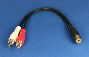 RCA Y Splitter Adapter Female Male Male 6 Inch - Picture 1 of 1