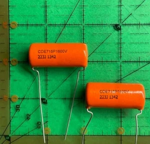 .022uF 1600v Cornell Polypropylene Film Capacitor Orange Drop 715P AUDIO 2pcs - Picture 1 of 3