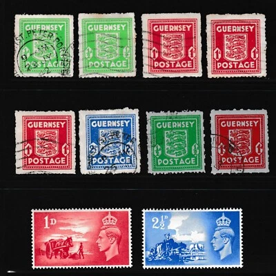 Guernsey 1941-44 German World War II Occupation SG1-5 Blue Paper Fine Used A737 - Image 1 of 4