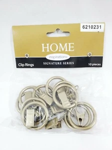 HOME DECORATIONS Hanging CLIP RINGS 1-1/4" , Antique Brass Finish, 1 Pack of 10 - Picture 1 of 3