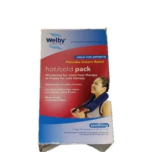 Welby Reusable Wrap Hot Cold Moist Heat Therapy Neck Shoulder Microwave Fleece - Picture 1 of 3