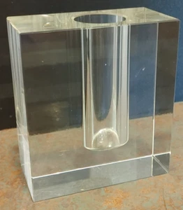 Tizo 4 Zoll Bleikristall Block Knospen Vase Mid Century Modern - Bild 1 von 5
