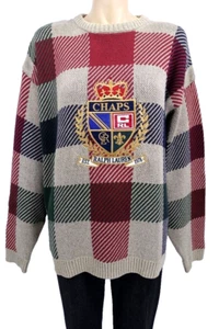 Ralph Lauren Chaps Sweater 100% Cotton Mens Crewneck Pullover Multi Color Sz XL - Picture 1 of 6