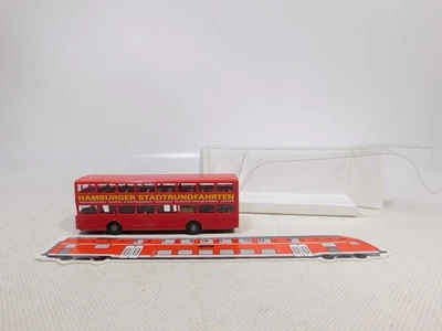 Wiking 1:87 H0 Bus Doppio Tetto Man Hamburger Stadtrundfahrten Top + Box #EI20-0 - Immagine 1 di 4