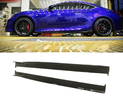 Real Carbon Side Skirt Extension Lip Fit Lexus RC200T RC300 RC350 F-Sport 15-18 - Image 1 of 4