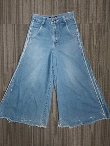 MacGear Jeans Mens 30x32 Alien Baggy Wide Leg Denim Y2K Streetwear Skate Pants - Picture 1 of 9