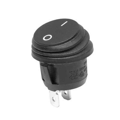 IP65 Rocker Switch Ø 20mm 1 Pole ON/OFF 10A/250V, Black, Waterproof/Dust Resistant - Image 1 of 2