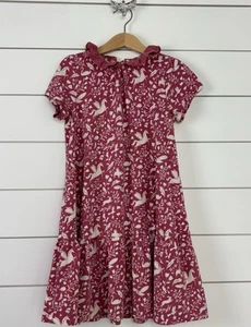 Girls MINI BODEN Sz 6 7y Pink s/s Dress Floral Unicorn Cotton Modal - Picture 1 of 8