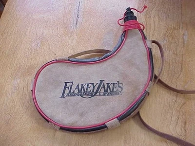 Bolso Bota Español De Colección Cuero Real Piel de Vino Publicidad Flakey Jake's Foto 1 de 4