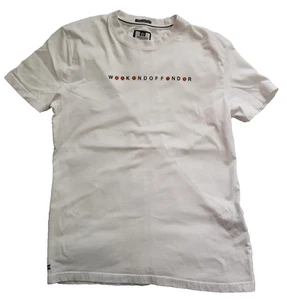 Men's Weekend Offender White Logo Short Sleeve Crew Neck T-Shirt Size Medium - Picture 1 of 7