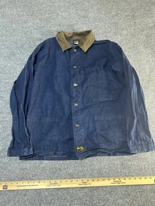 Vintage Stan Ray Indigo Denim Button Down Chore Mantel Größe Large Made in USA  - Bild 1 von 5