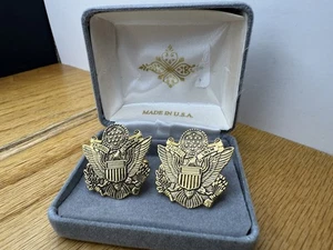 Vintage USA Adler Siegel Abzeichen Manschettenknöpfe goldfarben - Bild 1 von 4