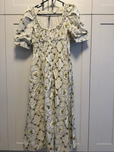 ANTHROPOLOGIE Women’s XS Short Sleeve High Low Midi Dress Multicolor EUC Pretty - Picture 1 of 13