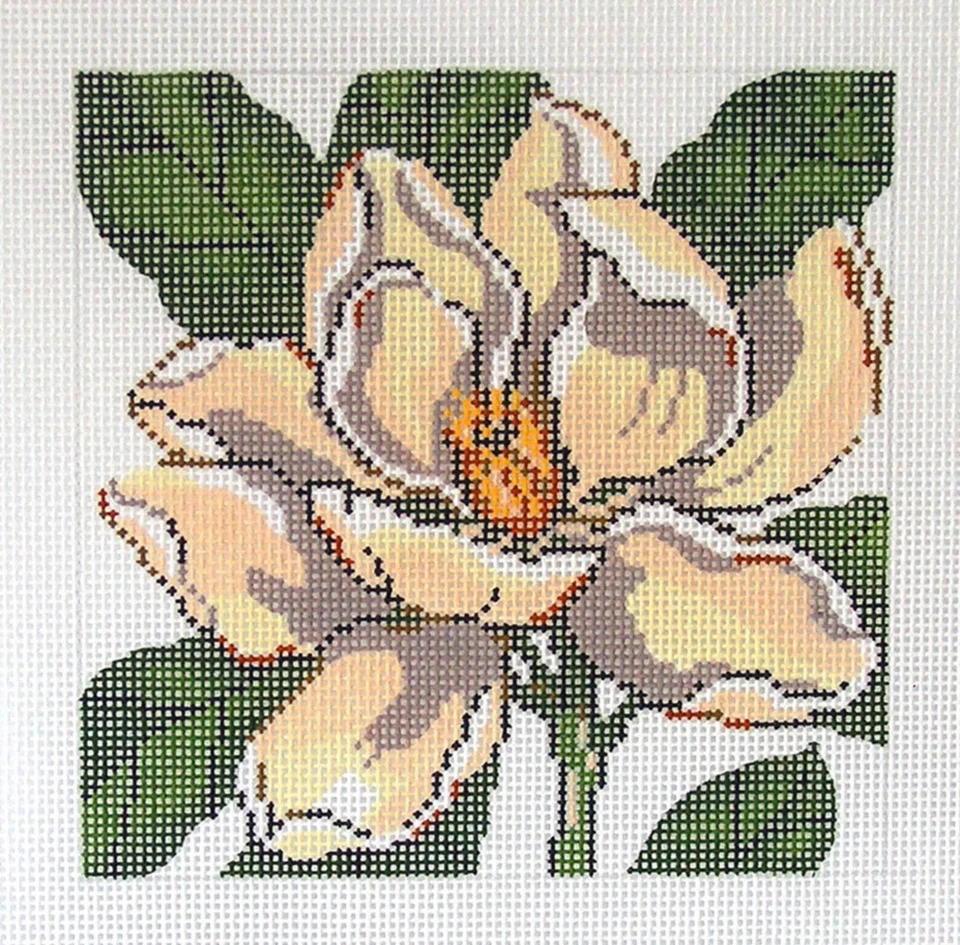 MAGNOLIA Flower Blossom Series 12 Mesh handpainted Needlepoint Canvas by LEE - Image 1 of 1