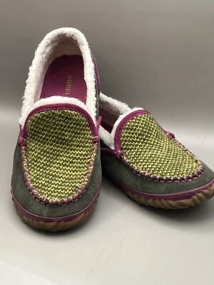 Туфли женские Sorel 7 Sundance стриженный мех без шнуровки мокасины NL2121231 зеленая замша - Изображение 1 из 4