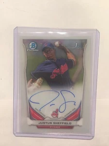 Justus Sheffield 2014 Bowman Chrome RC Rookie Autogramm Auto NEUWERTIG  - Bild 1 von 1