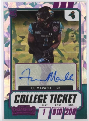 2021 Panini Contenders Draft Picks College Ticket /23 CJ Marable Rookie Auto RC - Image 1 of 2