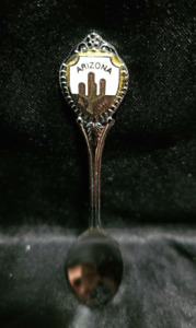 Arizona State Souvenir Spoon with Cactus Emblem Green VINTAGE