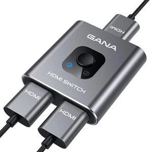 GANA HDMI Splitter, 4K HDMI Switch 2 in 1 Out oder 1 in 2 Out, Aluminium HDMI - Bild 1 von 9