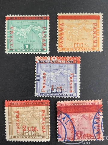 51605 PANAMA Stamp 1903- 5 Overprint 4MNH/HOG/DG/1UNH Great Coll See Picture Cover