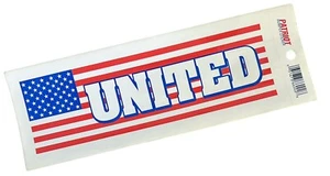 Pegatina de parachoques patriota patriótica de colección UNIDA en bandera americana EE. UU. nueva stock antiguo - Imagen 1 de 3