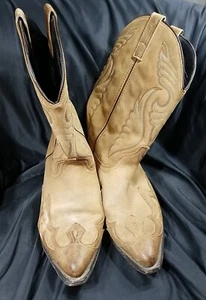 Size 13 D Masterson Boot Co. Men's Tan Leather Cowboy Boots RB889 Wingtip... - Picture 1 of 19