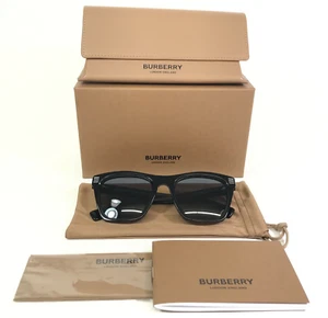 Burberry Sunglasses B4348 3001/87 Black Thick Square Frames with Black Lenses - Picture 1 of 14