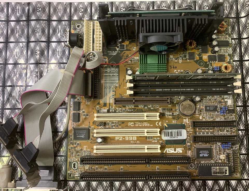 Vintage Slot 1 AT ASUS P2-99B Motherboard w/ Celeron 366Mhz CPU and 256MB RAM - Image 1 of 4
