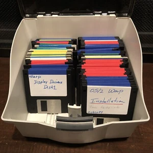 Vintage IBM Operating System OS/2 WARP Version 3 Lot 68 Floppy 3.5" Disks & Case - Picture 1 of 16