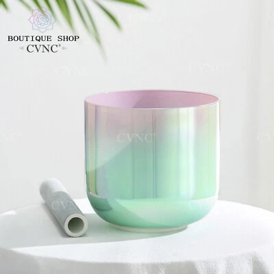 CVNC 432Hz 7" Dream Green Pink Alchemy Chakra Crystal Singing Bowl Sound Heal - Image 1 of 4