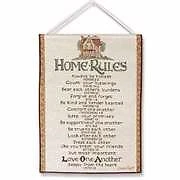 Manual Woodworkers & Weavers 08038x Bannerette Home Rules Tapestry 13 X 18