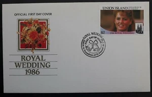 1986 St Vincent Royal Wedding FDC ties $2 stamp cd Union Island - Picture 1 of 2