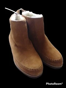 Steve Madden Womens Boots Size 8Toasty Faux Fur Comfort Slip On Shoes Tan Suede - Picture 1 of 8