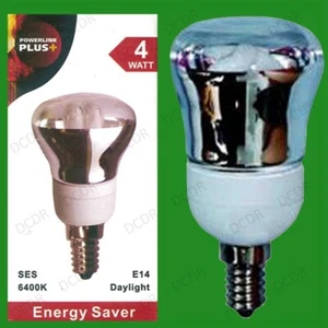 1x 4W CFL R63 Bulb SES E14 Reflector Spot Light 6400K Daylight White Lamp - Picture 1 of 1