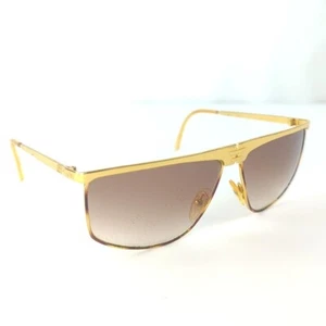VTG Laura Biagiotti | Gold-tone T 135/S Sunglasses | Designer 80s Retro Art Deco - Picture 1 of 14