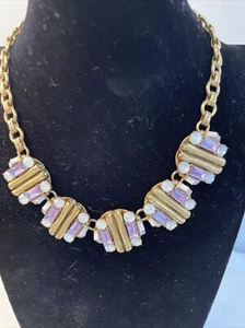 J.CREW FACETED CRYSTAL BEADED Choker/Bib NECKLACE - Picture 1 of 5