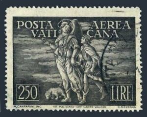 Vatican C16,used.Mi 147. Air Post stamps 1948.Archangel Raphael & Young Tobias.