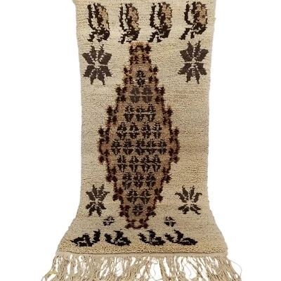 Vintage Moroccan Azilal Rug Handmade Berber Authentic Area Carpet Tribal Wool - Image 1 of 4