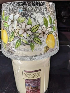 Yankee Candle Lemons & White  Blossoming Branches Glass Shade Topper  - Picture 1 of 8