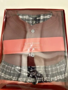 Club Room Men’s Flannel Pajama Set Long Sleeve Henley Top Elastic Waist Pants XL - Picture 1 of 10