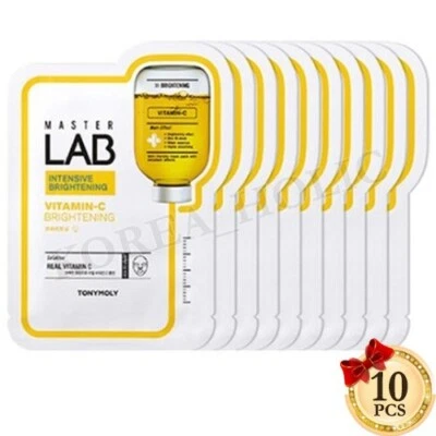 TONYMOLY Master Lab Mask Sheet 19g 10pcs Vitamin C Brightening Mask Sheets NEW - Image 1 of 4