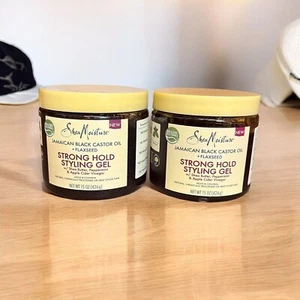 Shea Moisture Strong Hold Styling Gel Jamaican Black Castor Oil  15 oz 2-Pack - Picture 1 of 3