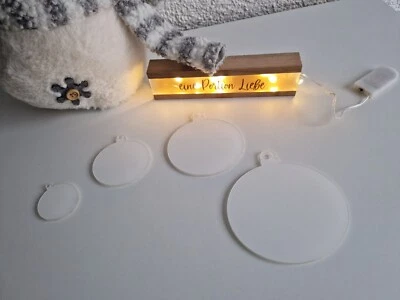 MARKENLOS 10x Acryl Rohlinge Weihnachtskugel Satiniert Plott Sublimation 4 cm