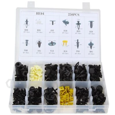 Kit surtido de 250 piezas para guardabarros parachoques Nissan clip de empuje remache sujetador retenedor Foto 1 de 4