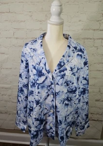 Haven Well Within Cotton Poplin Blue Floral Sleep Top - Size XL NWT $68.00 - Picture 1 of 18